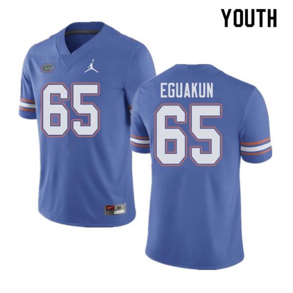 Jordan Brand Youth #65 Kingsley Eguakun Florida Gators College Football Jersey Blue